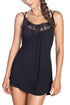 Sexy Black Flowy Backless Jersey Nightie with Thong